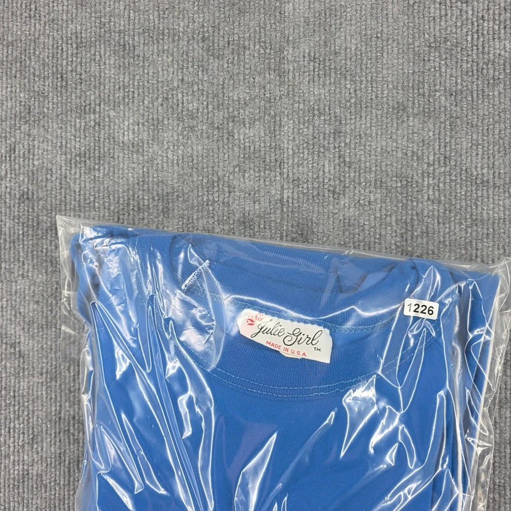 Vintage Julie Girl Blue Tracksuit Set 2 Piece Graphic Top Joggers Made in USA M